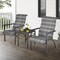 Costway 3 PCS Patio Rattan Bistro Set High Backrest Armrest SideTable Mix Gray\Mix Brown